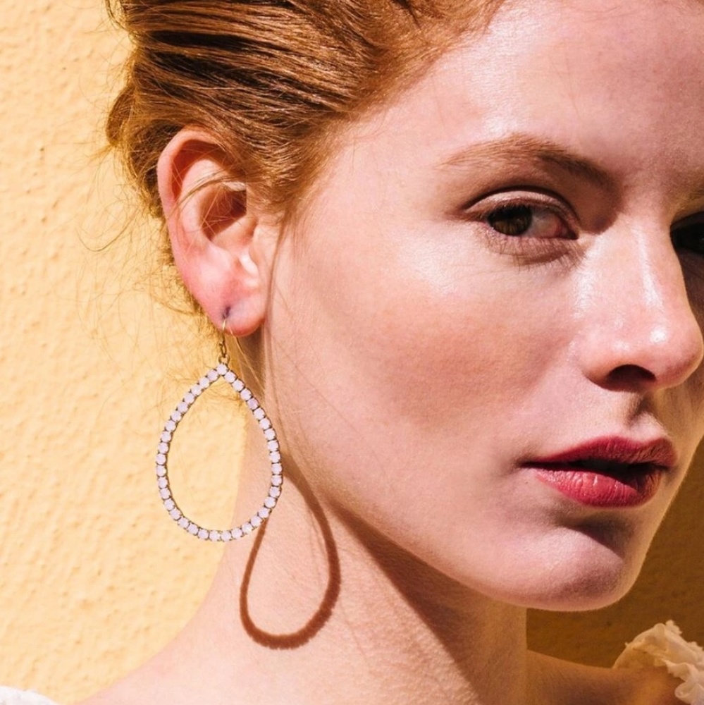Loren Hope White Opal Emilia Hoops